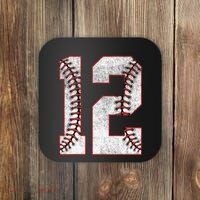 12th Birthday party Twelve 12 Year Old Baseball Bday Coaster thumb 0