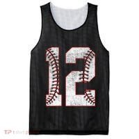 12th Birthday party Twelve 12 Year Old Baseball Bday Mesh Reversible Basketball Jersey Tank thumb 0