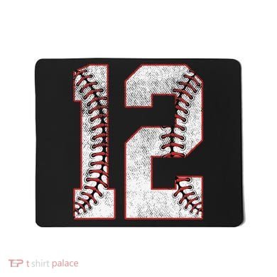 12th Birthday party Twelve 12 Year Old Baseball Bday Mousepad