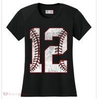 12th Birthday party Twelve 12 Year Old Baseball Bday Women's Cooling Performance Crew T-Shirt thumb 0