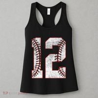 12th Birthday party Twelve 12 Year Old Baseball Bday Women's Tank Top thumb 3
