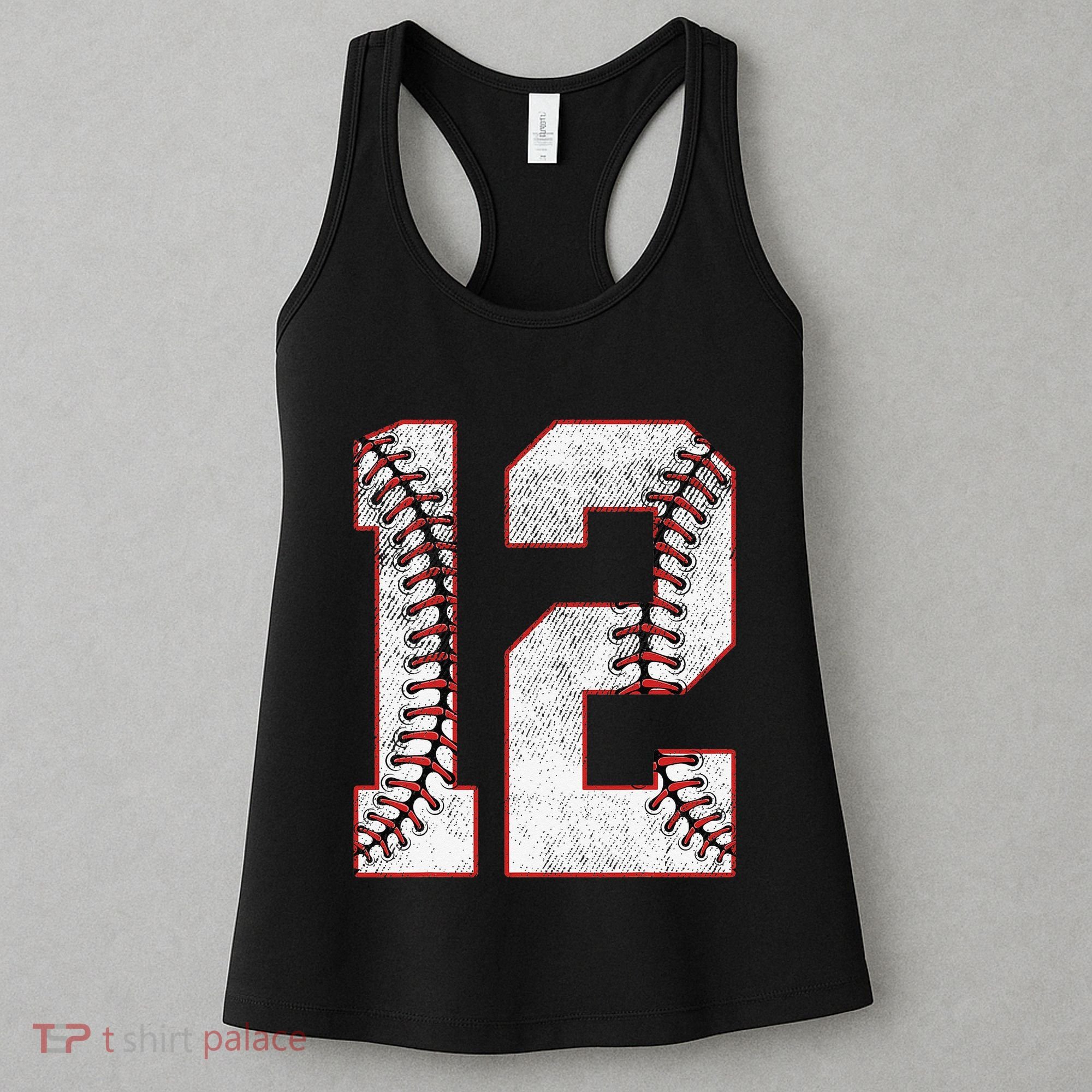 12th Birthday party Twelve 12 Year Old Baseball Bday Women's Tank Top