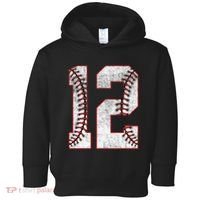 12th Birthday party Twelve 12 Year Old Baseball Bday Toddler Hoodie thumb 0