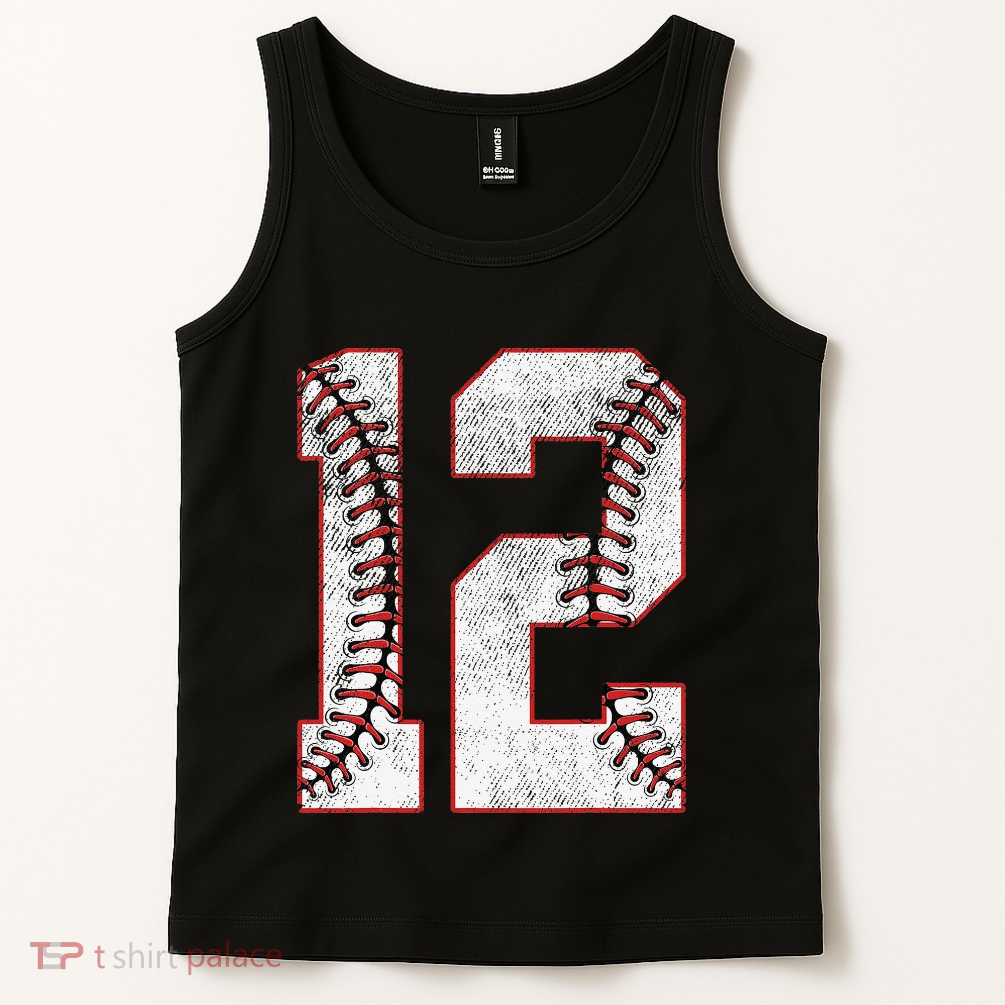 12th Birthday party Twelve 12 Year Old Baseball Bday Tank Top