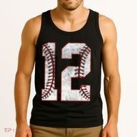 12th Birthday party Twelve 12 Year Old Baseball Bday Tank Top thumb 3