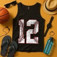 12th Birthday party Twelve 12 Year Old Baseball Bday Tank Top thumb 4