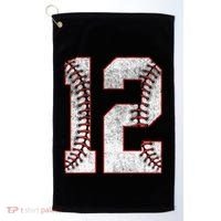 12th Birthday party Twelve 12 Year Old Baseball Bday Golf Towel thumb 0