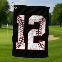 12th Birthday party Twelve 12 Year Old Baseball Bday Golf Towel thumb 1