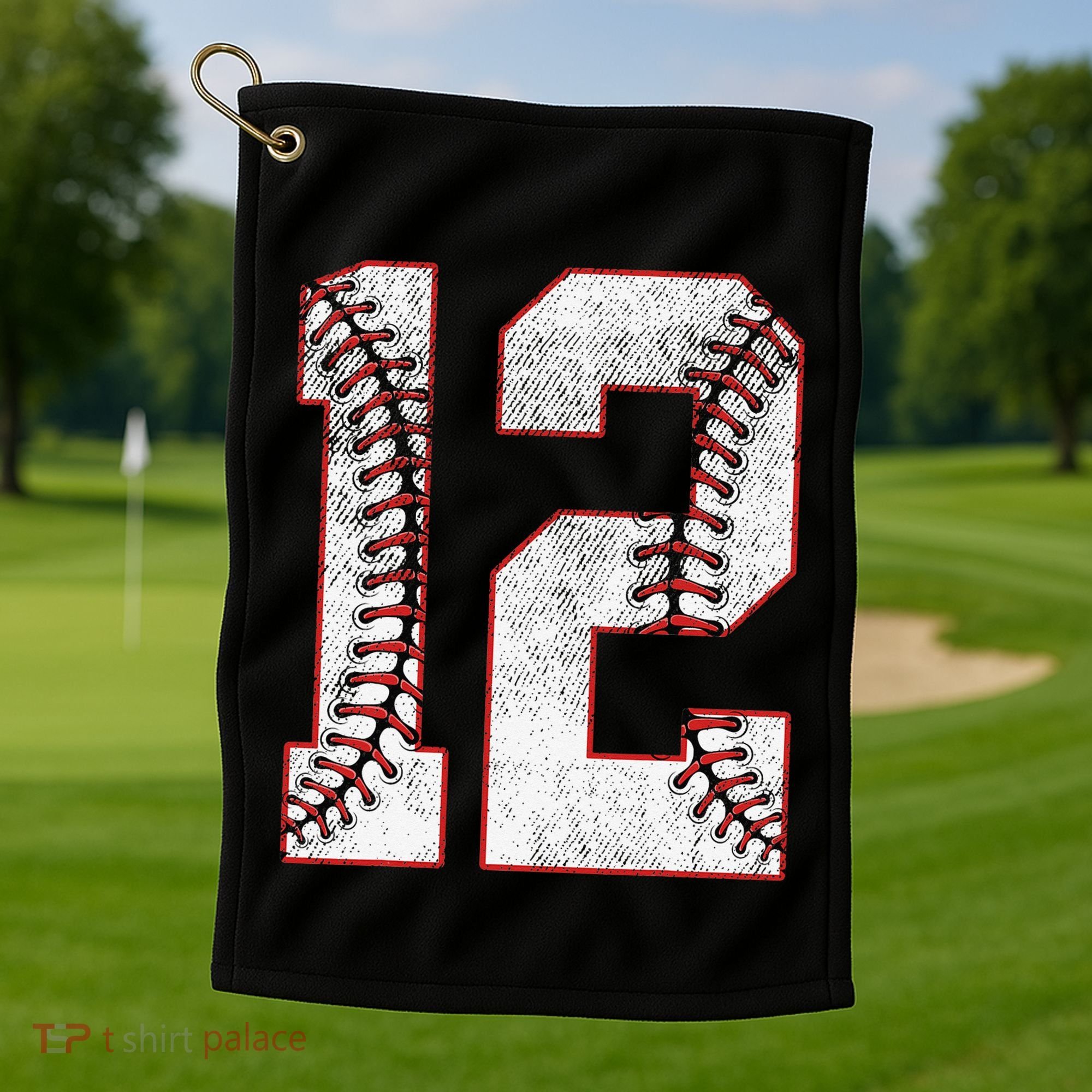 12th Birthday party Twelve 12 Year Old Baseball Bday Golf Towel
