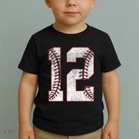 12th Birthday party Twelve 12 Year Old Baseball Bday Toddler T-Shirt thumb 2