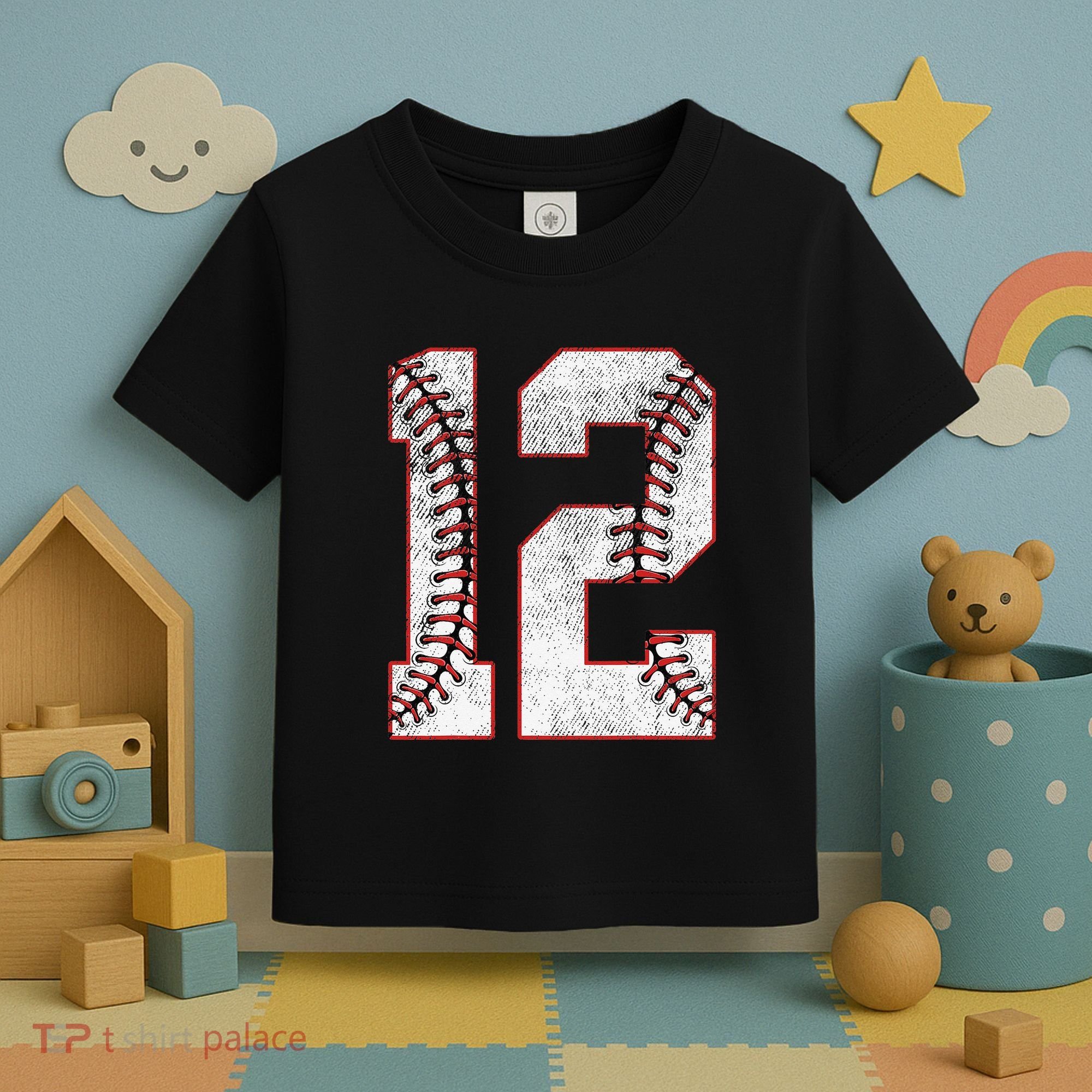 12th Birthday party Twelve 12 Year Old Baseball Bday Toddler T-Shirt