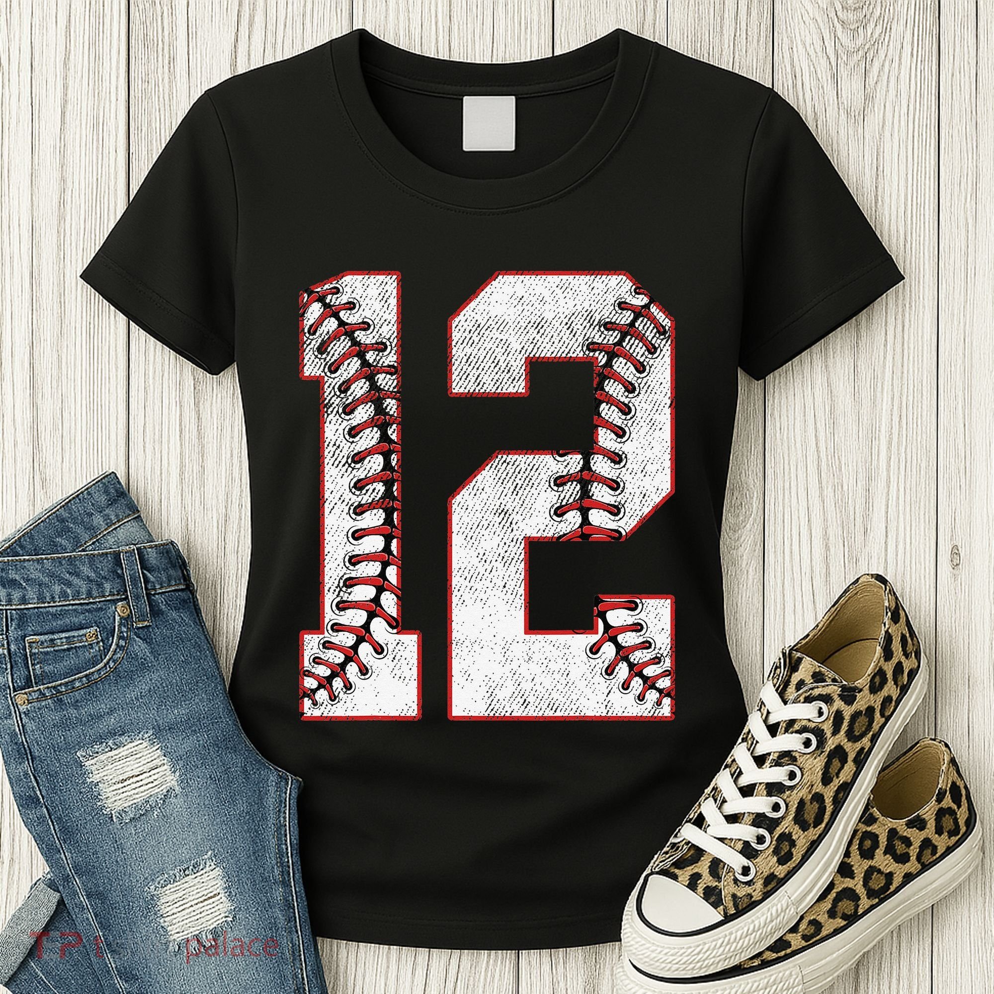 12th Birthday party Twelve 12 Year Old Baseball Bday Women's T-Shirt