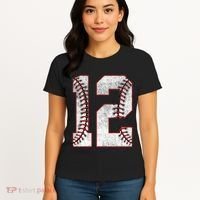 12th Birthday party Twelve 12 Year Old Baseball Bday Women's T-Shirt thumb 4