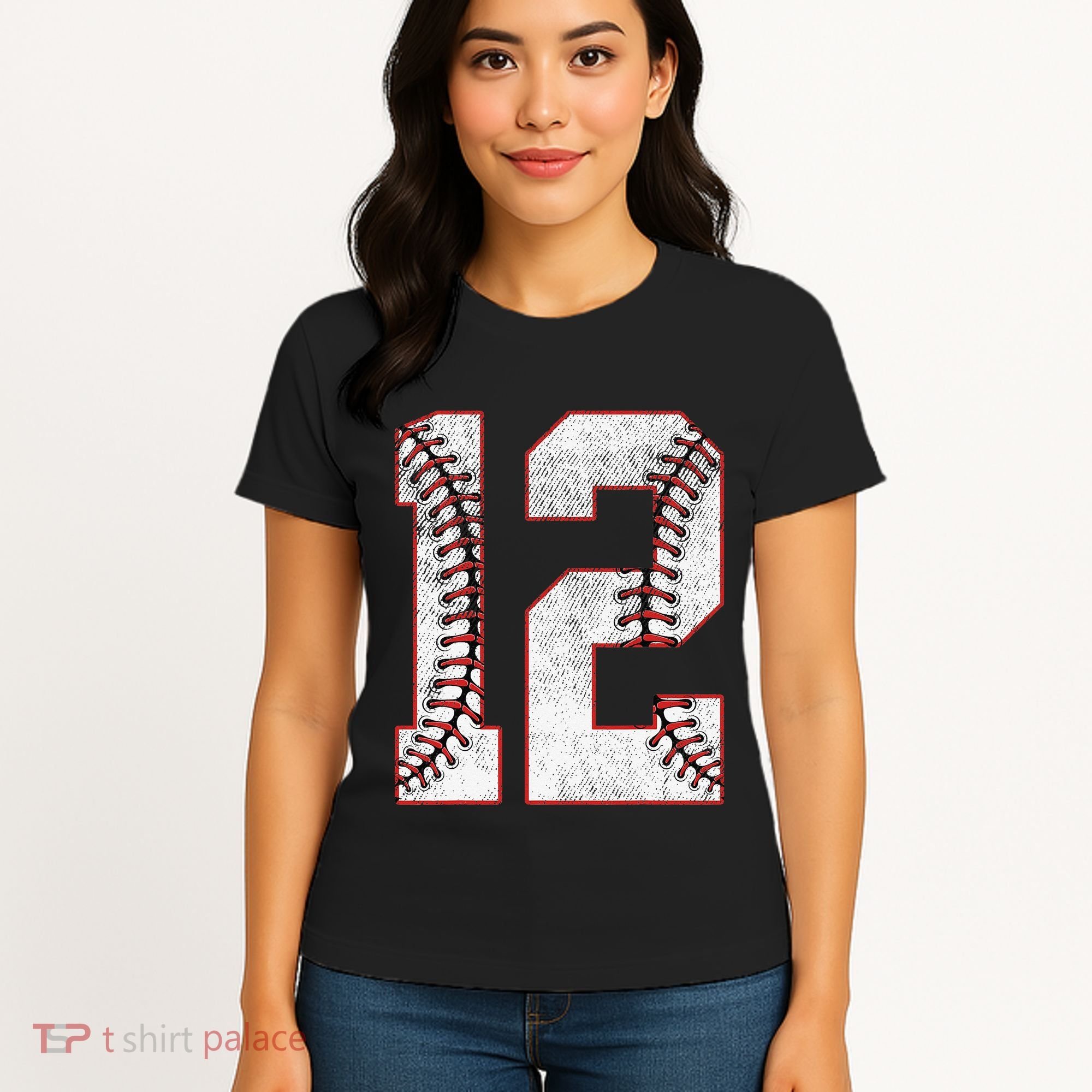12th Birthday party Twelve 12 Year Old Baseball Bday Women's T-Shirt