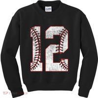 12th Birthday party Twelve 12 Year Old Baseball Bday Kids Sweatshirt thumb 0