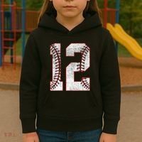12th Birthday party Twelve 12 Year Old Baseball Bday Kids Hoodie thumb 3
