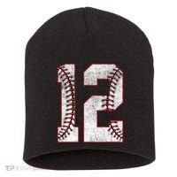 12th Birthday party Twelve 12 Year Old Baseball Bday Short Acrylic Beanie thumb 0