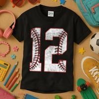 12th Birthday party Twelve 12 Year Old Baseball Bday Kids T-Shirt thumb 3