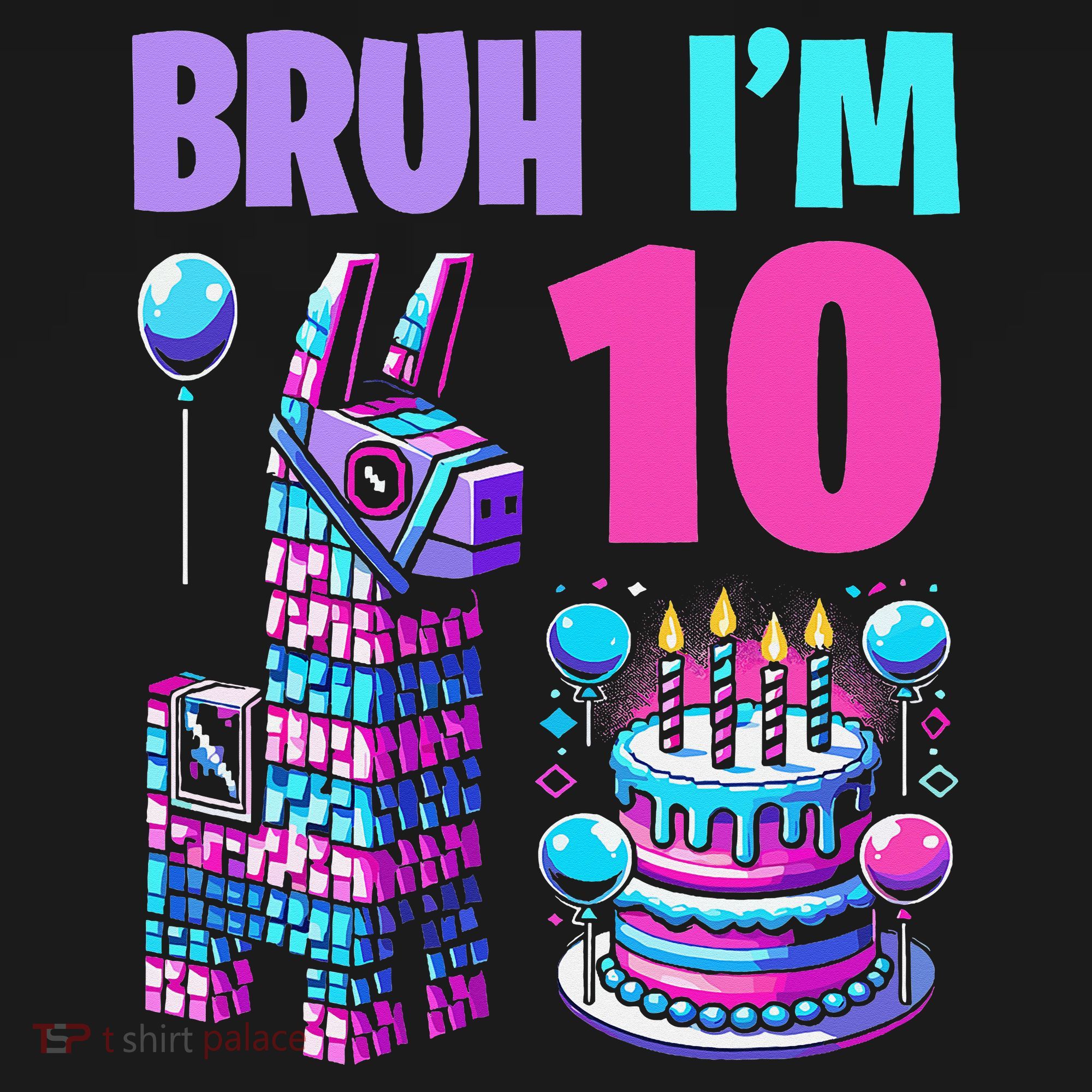 10th Birthday Party Llama Pinata Girl Bruh Im 10 Women's Hoodie