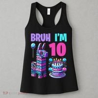 10th Birthday Party Llama Pinata Girl Bruh Im 10 Women's Tank Top thumb 3