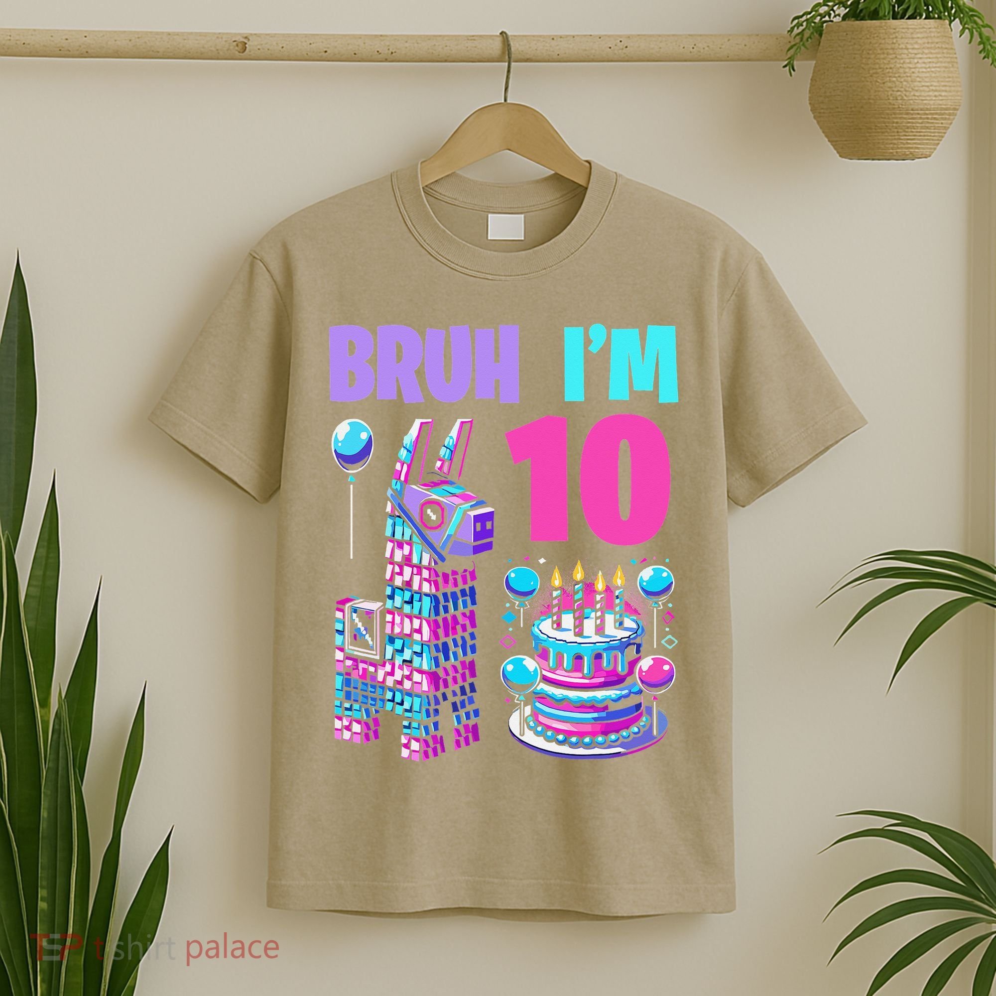10th Birthday Party Llama Pinata Girl Bruh Im 10 T-Shirt