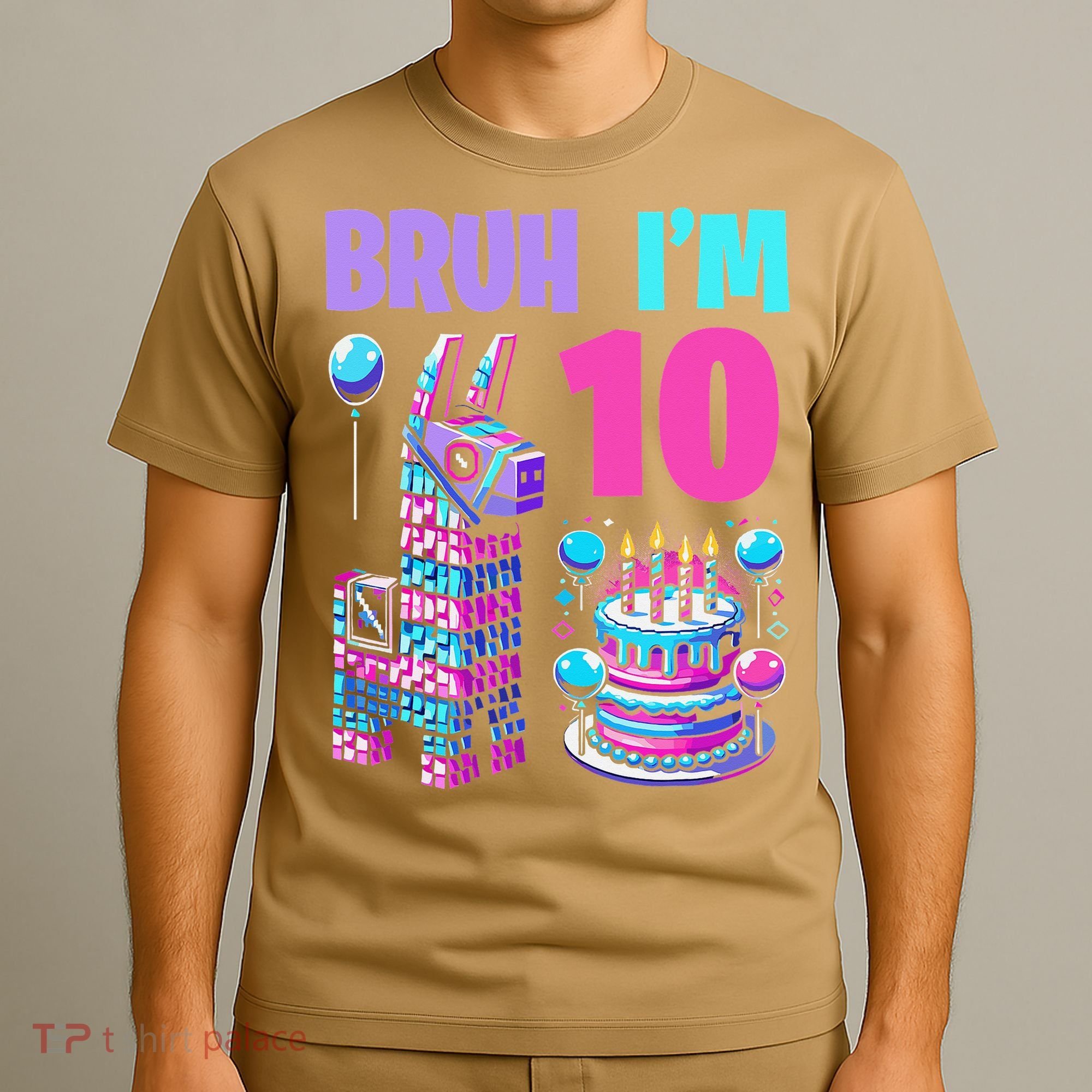 10th Birthday Party Llama Pinata Girl Bruh Im 10 T-Shirt