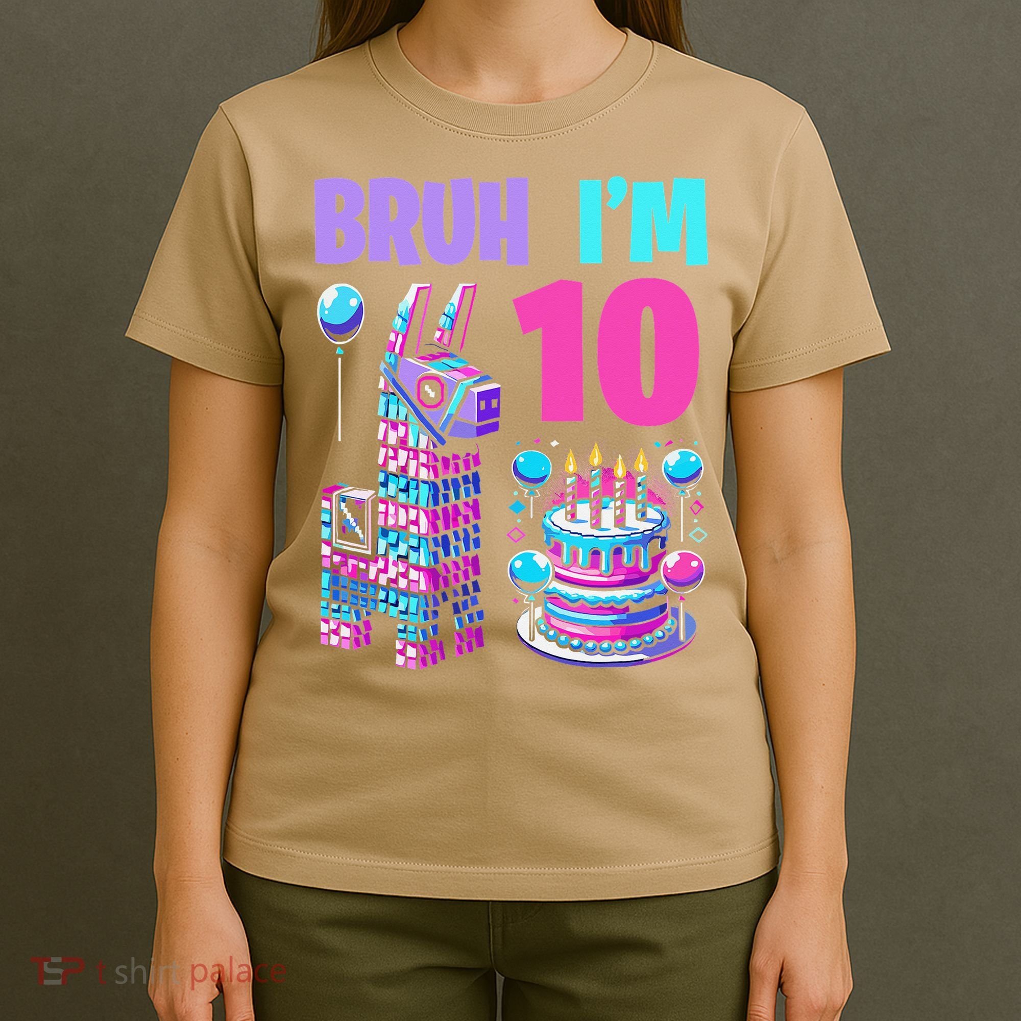 10th Birthday Party Llama Pinata Girl Bruh Im 10 T-Shirt