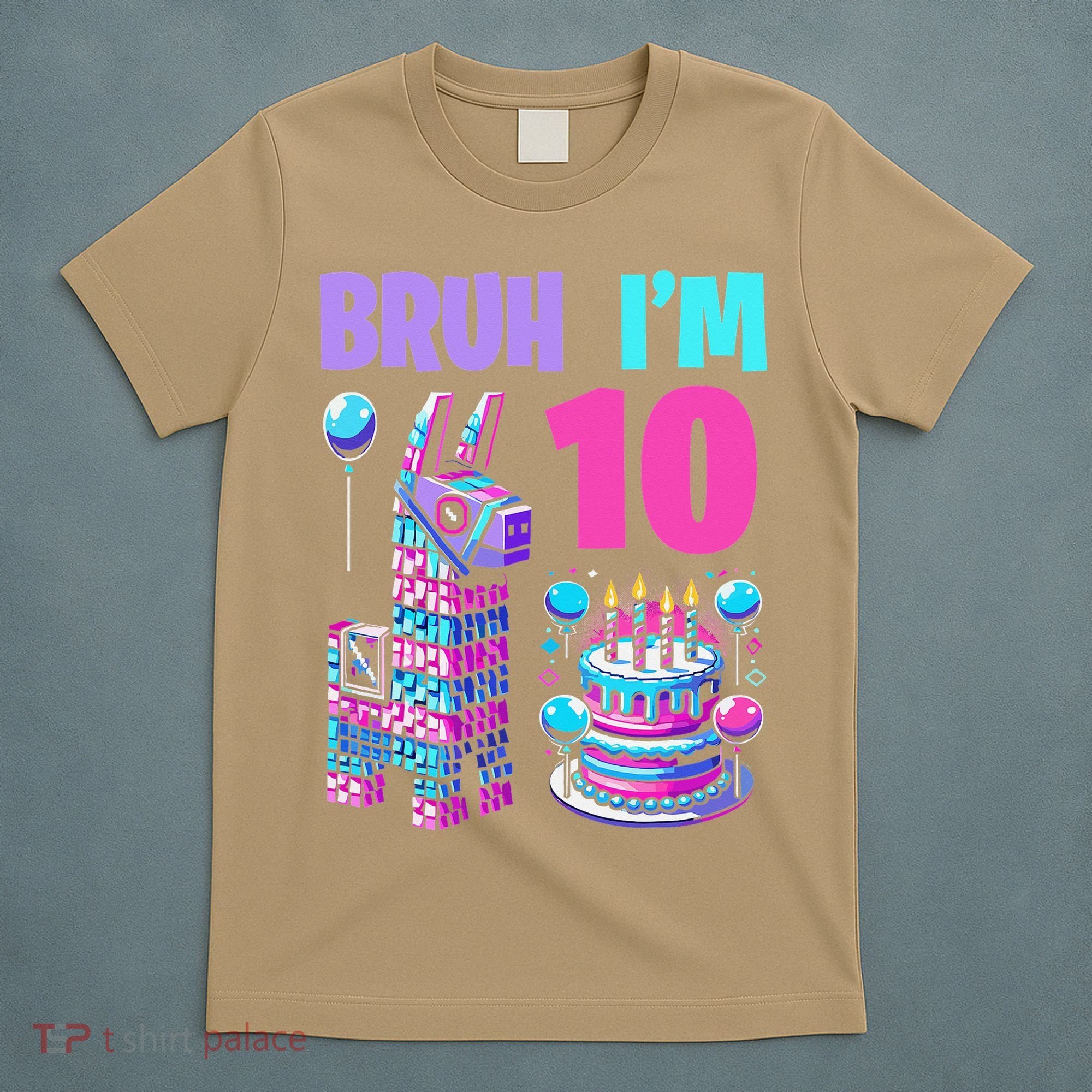 10th Birthday Party Llama Pinata Girl Bruh Im 10 T-Shirt