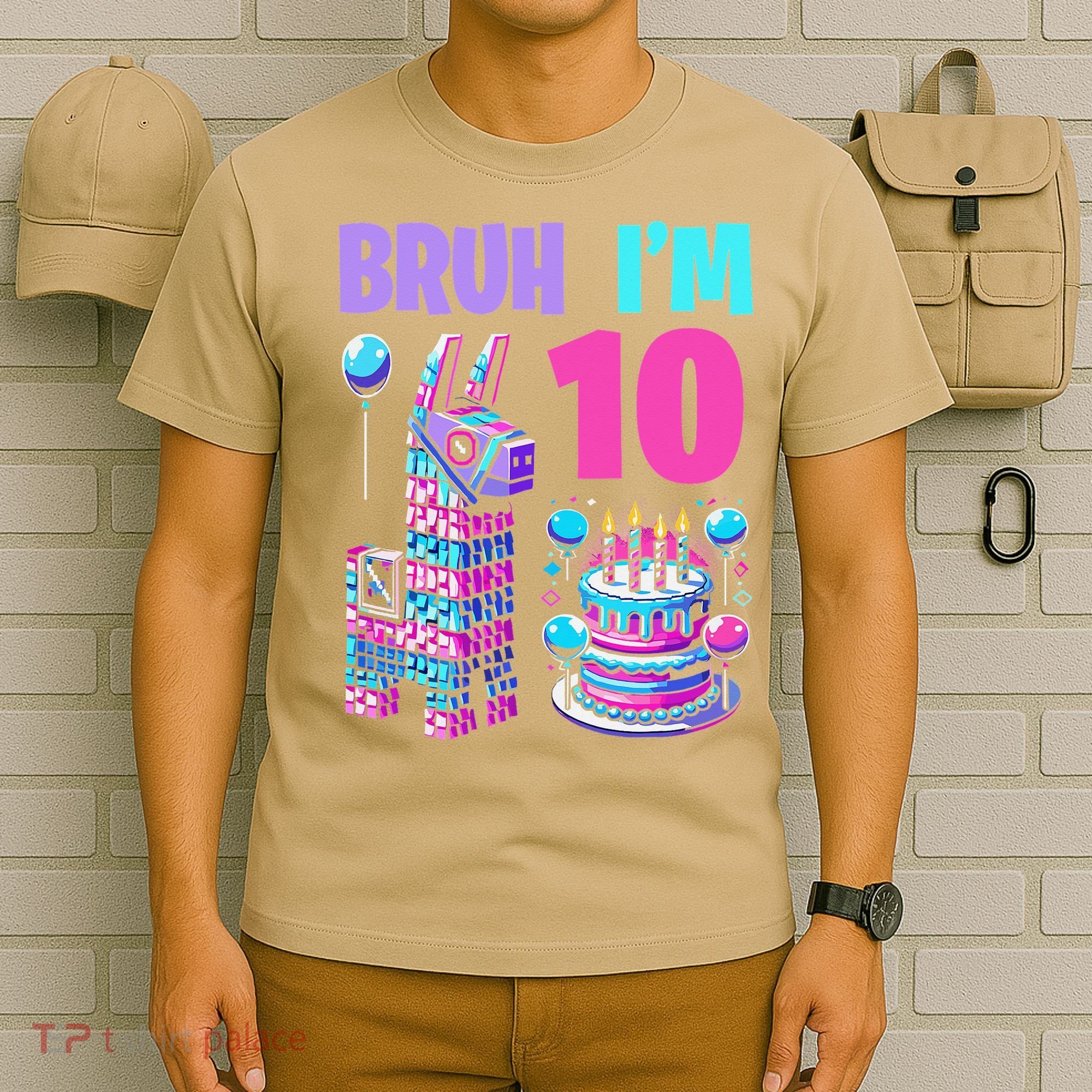 10th Birthday Party Llama Pinata Girl Bruh Im 10 T-Shirt