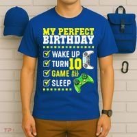 10th Birthday Party Perfect For Gamer 10 Years Old Boy T-Shirt thumb 6