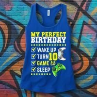 10th Birthday Party Perfect For Gamer 10 Years Old Boy Women's Tank Top thumb 3