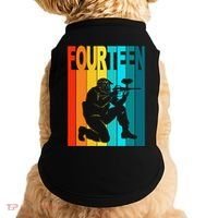 14th Birthday Paintball Theme 14 Year Old Boy Birthday Doggie Tank thumb 0