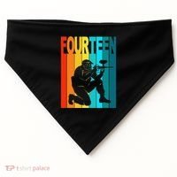 14th Birthday Paintball Theme 14 Year Old Boy Birthday USA-Made Doggie Bandana thumb 0