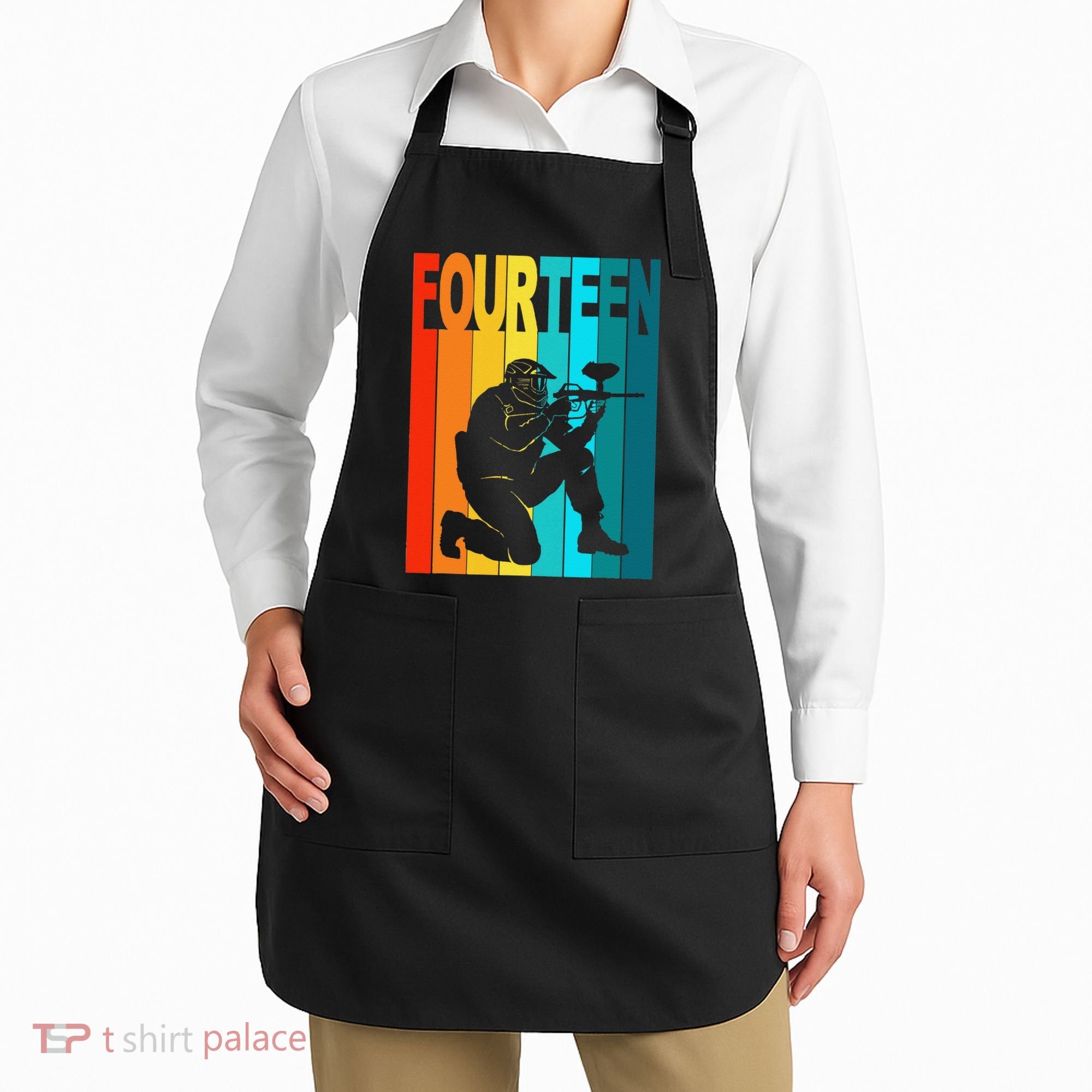 14th Birthday Paintball Theme 14 Year Old Boy Birthday Apron