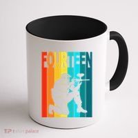 14th Birthday Paintball Theme 14 Year Old Boy Birthday Coffee Mug thumb 1