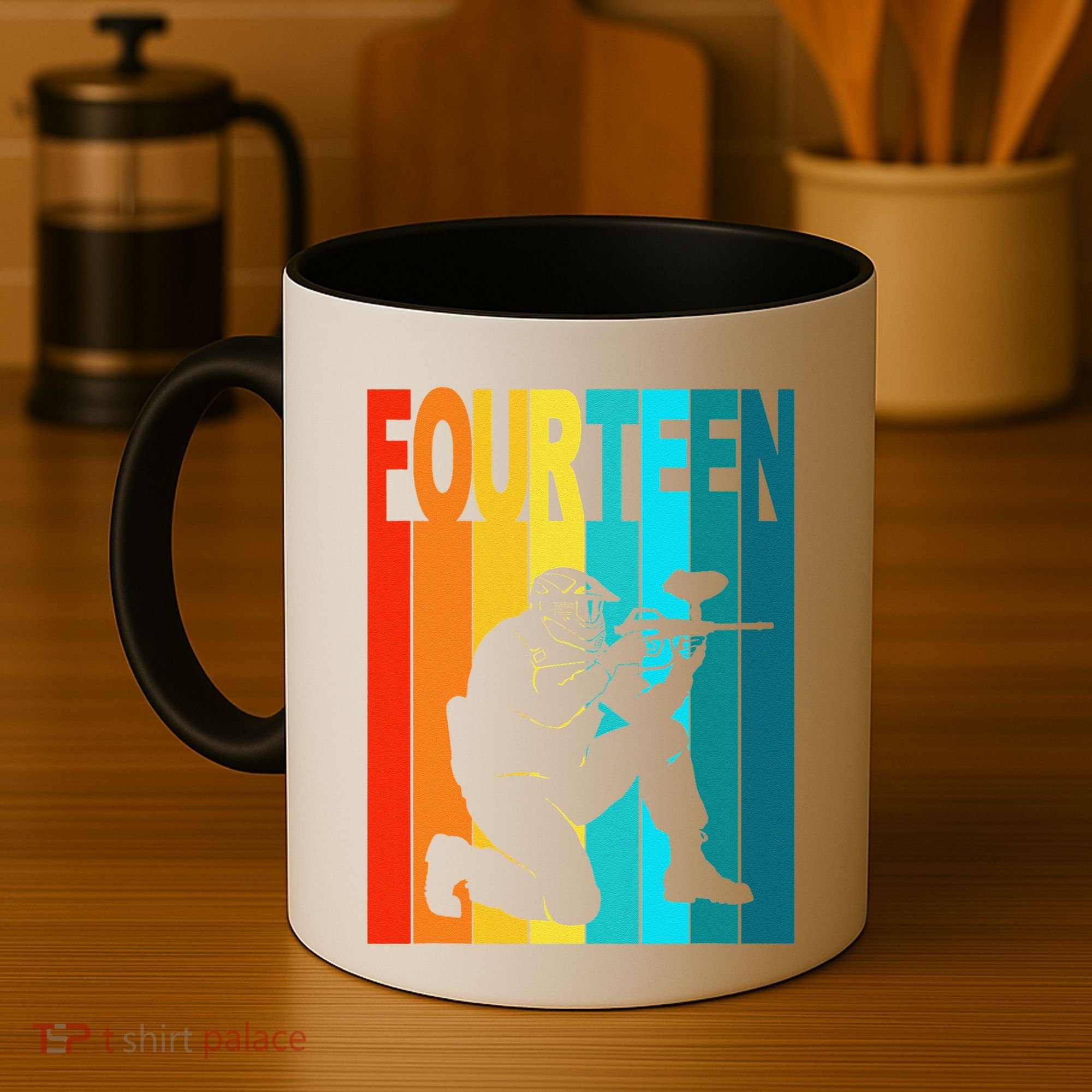 14th Birthday Paintball Theme 14 Year Old Boy Birthday Coffee Mug