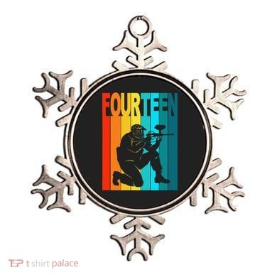 14th Birthday Paintball Theme 14 Year Old Boy Birthday Ornament