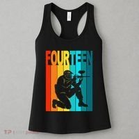14th Birthday Paintball Theme 14 Year Old Boy Birthday Women's Tank Top thumb 3