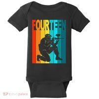 14th Birthday Paintball Theme 14 Year Old Boy Birthday Baby Bodysuit thumb 0