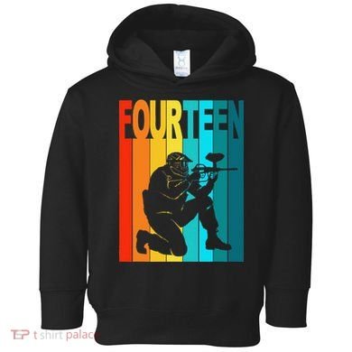 14th Birthday Paintball Theme 14 Year Old Boy Birthday Toddler Hoodie