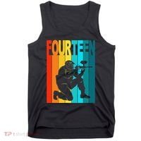 14th Birthday Paintball Theme 14 Year Old Boy Birthday Tank Top thumb 0