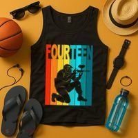 14th Birthday Paintball Theme 14 Year Old Boy Birthday Tank Top thumb 4