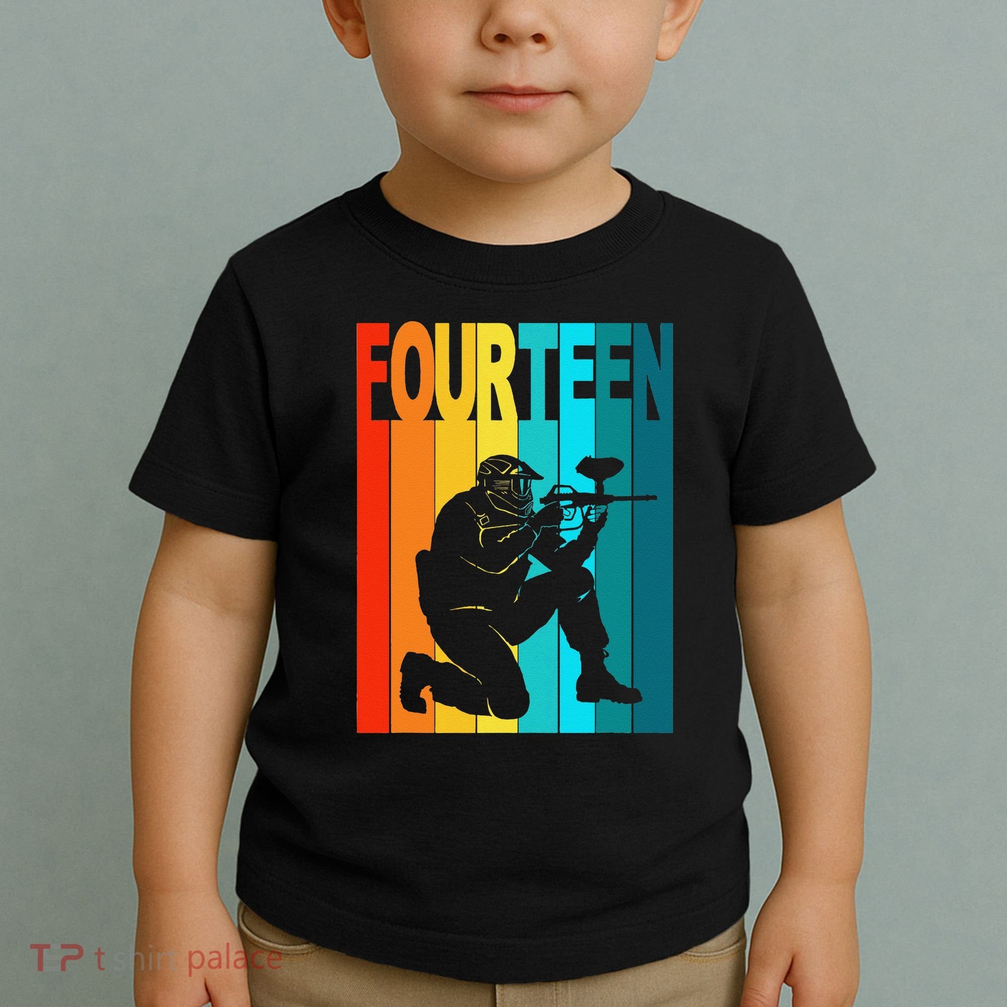 14th Birthday Paintball Theme 14 Year Old Boy Birthday Toddler T-Shirt