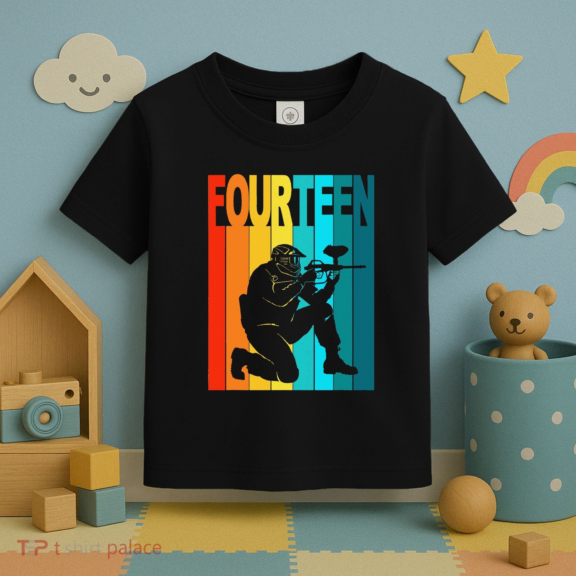 14th Birthday Paintball Theme 14 Year Old Boy Birthday Toddler T-Shirt