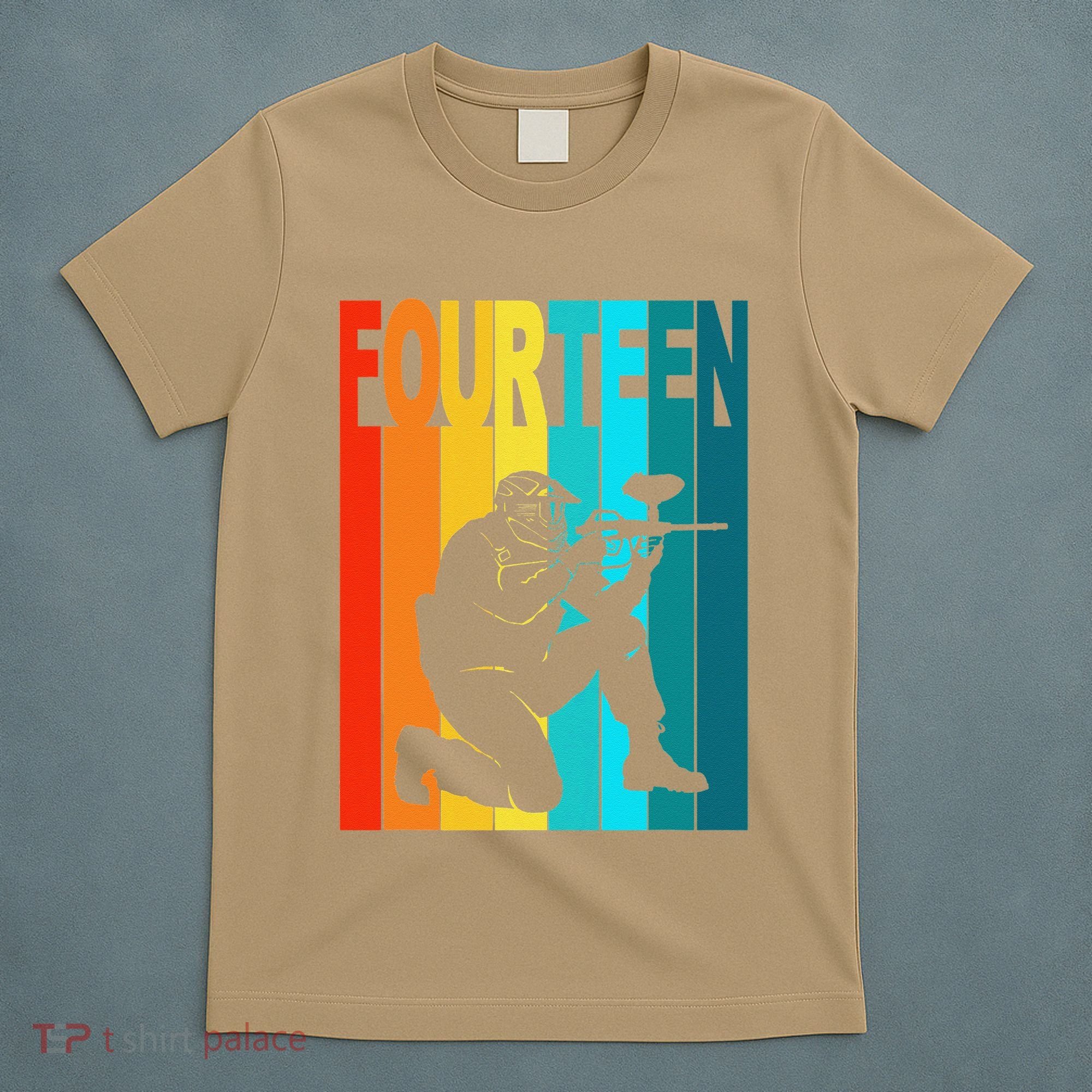 14th Birthday Paintball Theme 14 Year Old Boy Birthday T-Shirt