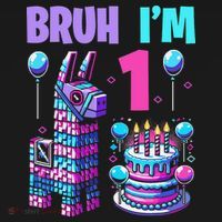 1st Birthday Party Llama Pinata Girl Bruh Im 1 Baby Bodysuit thumb 2