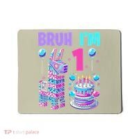 1st Birthday Party Llama Pinata Girl Bruh Im 1 Mousepad thumb 0