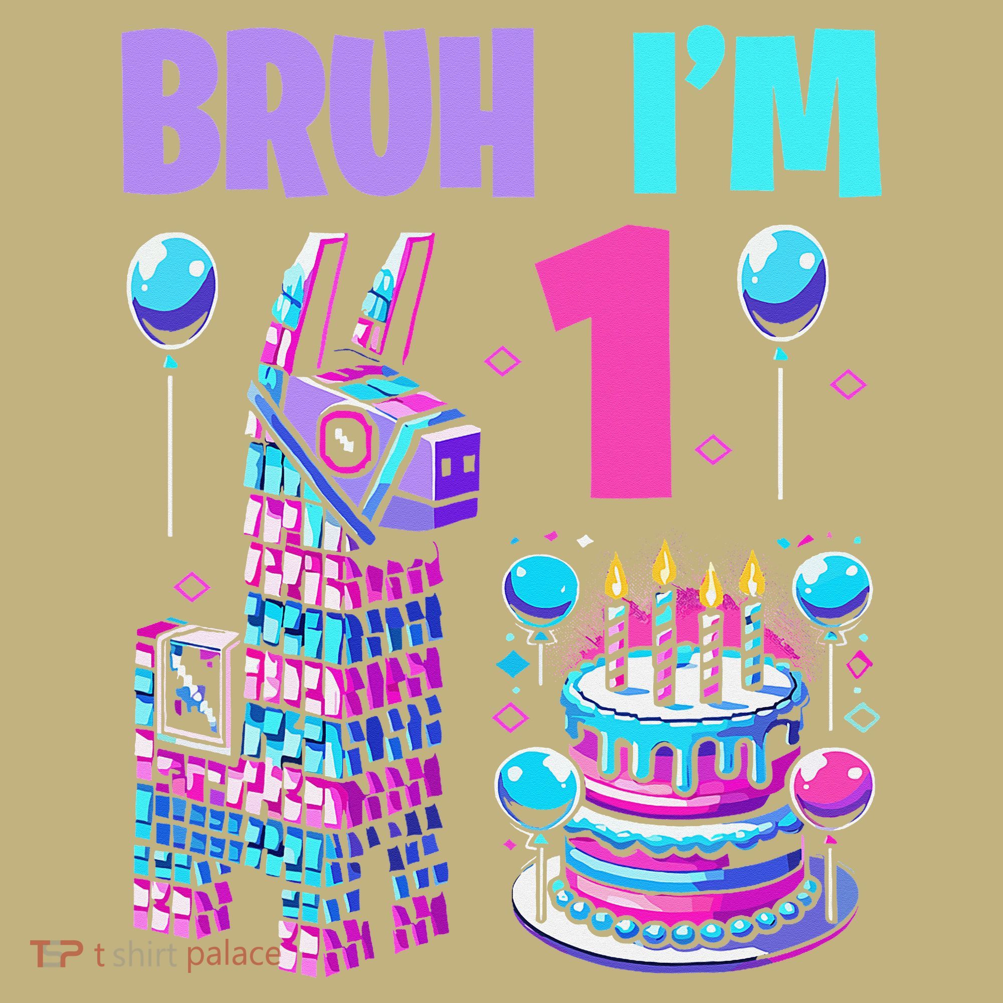 1st Birthday Party Llama Pinata Girl Bruh Im 1 Mousepad