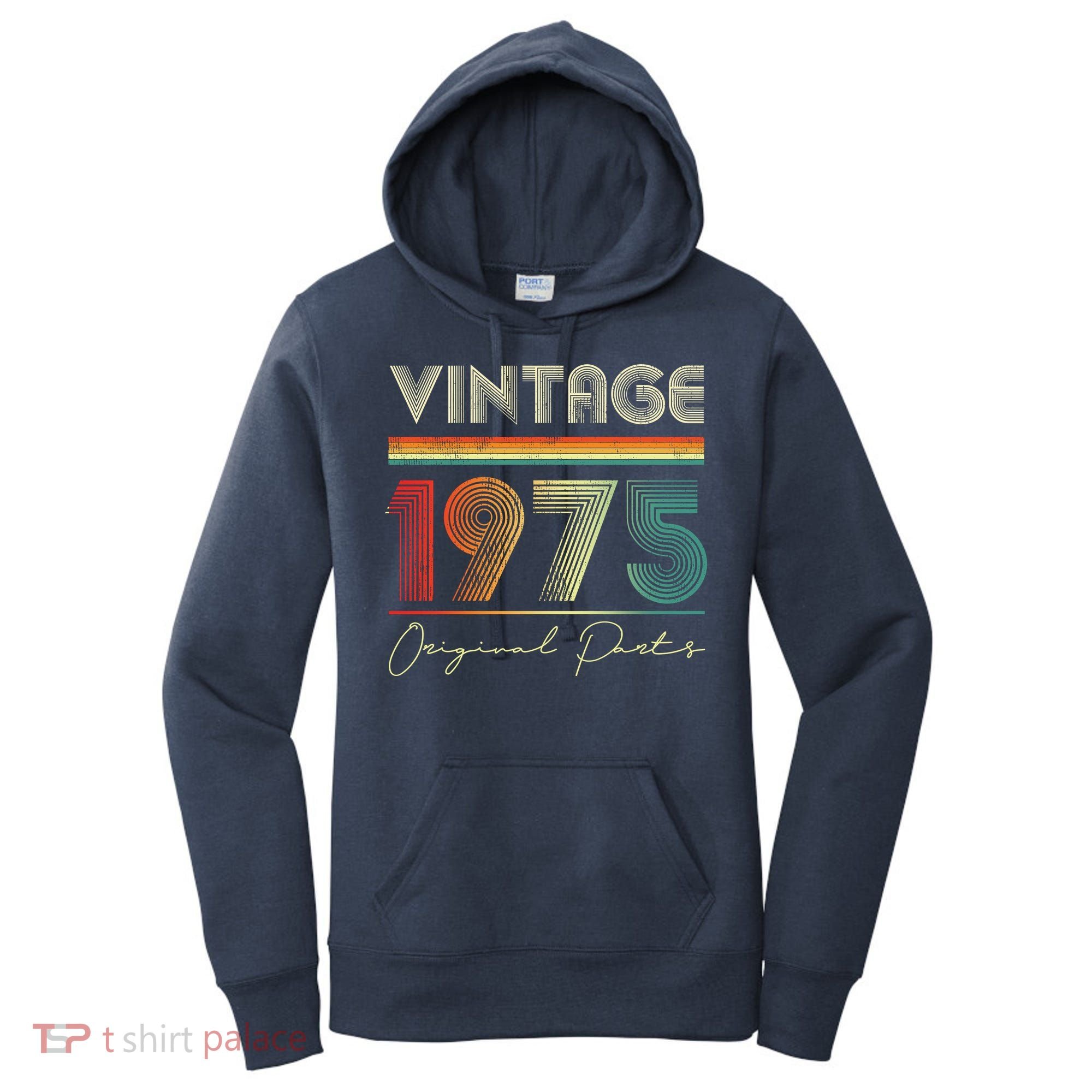 1975 Birthday Retro Original Parts 48th Birthday Women's Hoodie