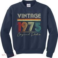 1975 Birthday Retro Original Parts 48th Birthday Kids Sweatshirt thumb 0